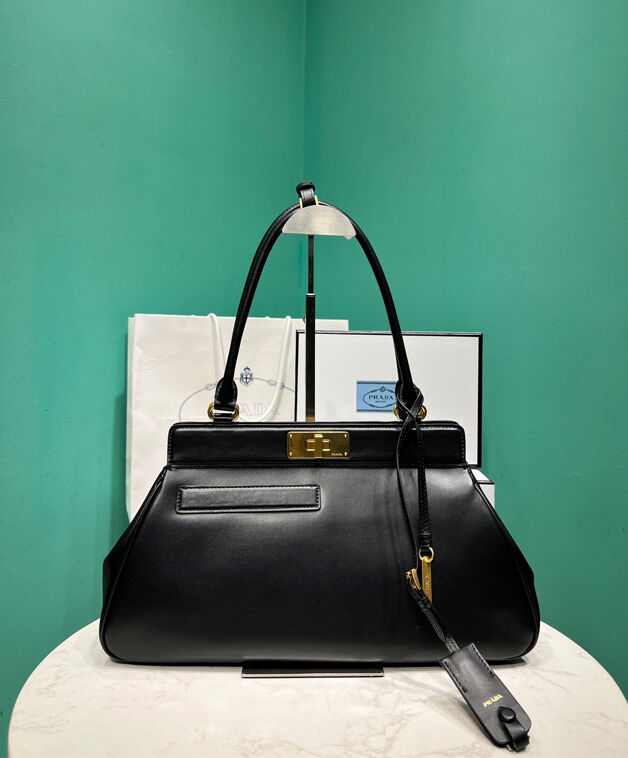 Prada Medium Leather Tote Bag 1BG569 Black